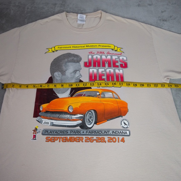 35th Annual James Dean Run 2014 Tee Mens XL Double Sided Graphic Print Shirt - Picture 8 of 12